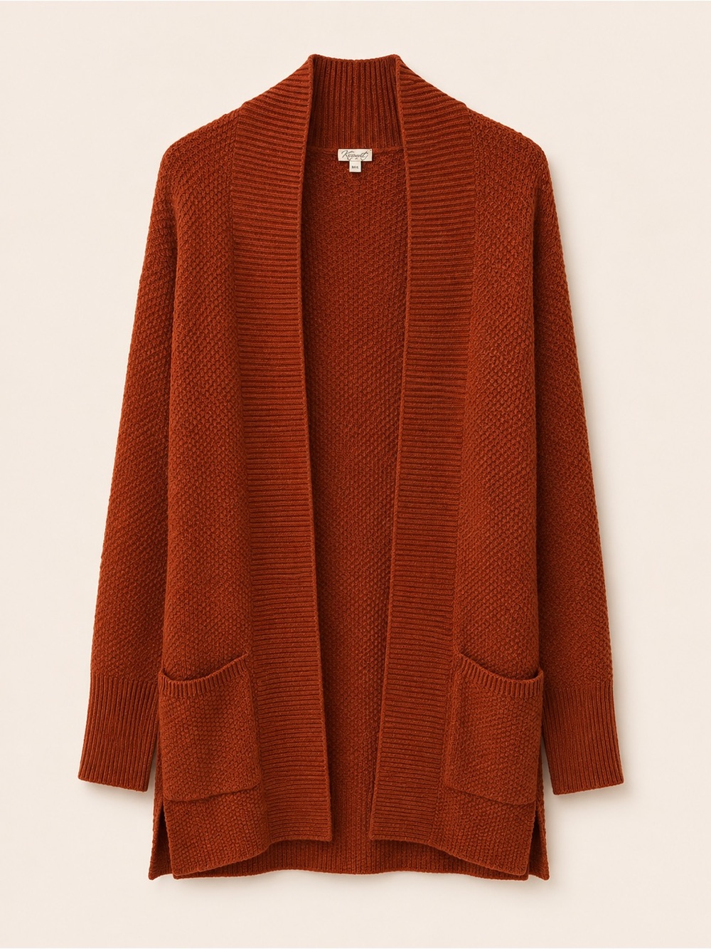 Kismet Open Knit Cardigan in Rust / Burnt Orange Cozy Fall Sweater / Oversized